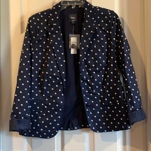 Navy polka dot blazer